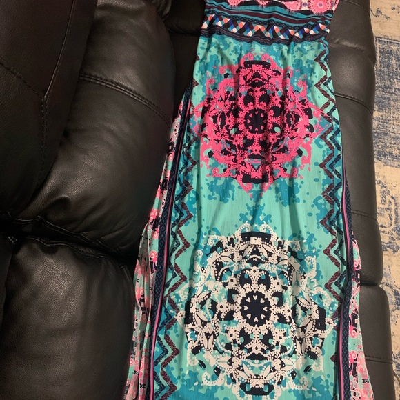 ⭐️PRICE FIRM⭐️ Pool Side Chillin Dress Aqua Maxi Dress - Picture 5 of 10